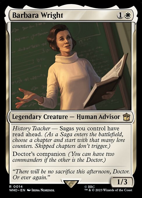Barbara Wright highlighted card art