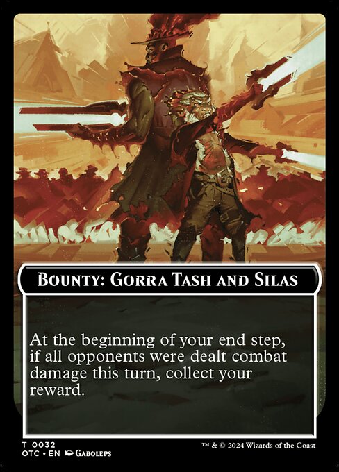 Bounty: Gorra Tash and Silas // Wanted! from Outlaws of Thunder Junction Commander Tokens