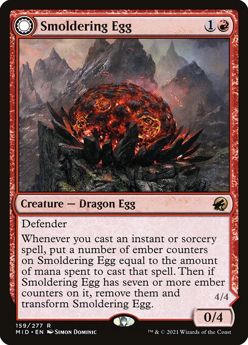 Smoldering Egg // Ashmouth Dragon from Innistrad: Midnight Hunt