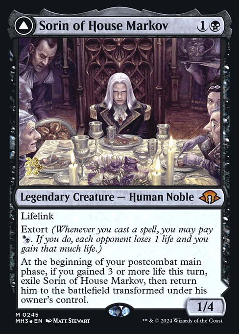 Sorin of House Markov // Sorin, Ravenous Neonate from Modern Horizons 3 Promos