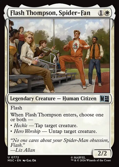 Flash Thompson, Spider-Fan highlighted card art