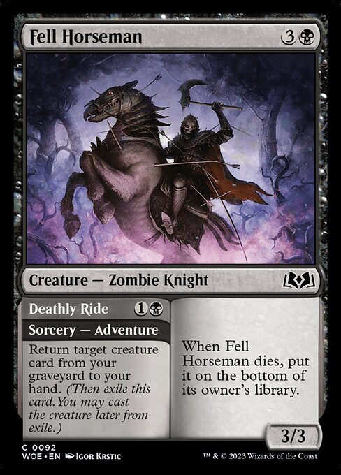 Fell Horseman // Deathly Ride highlighted card art