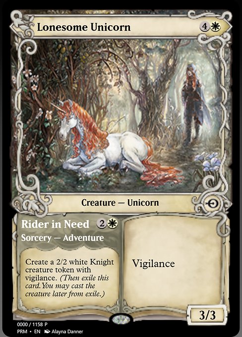 Lonesome Unicorn // Rider in Need from Magic Online Promos