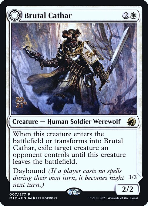 Brutal Cathar // Moonrage Brute from Innistrad: Midnight Hunt Promos