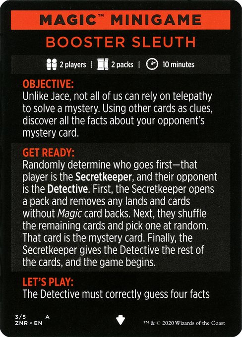 Booster Sleuth // Booster Sleuth (cont'd) from Zendikar Rising Minigames