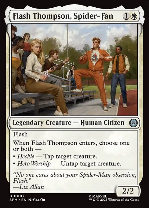 Flash Thompson, Spider-Fan highlighted card art