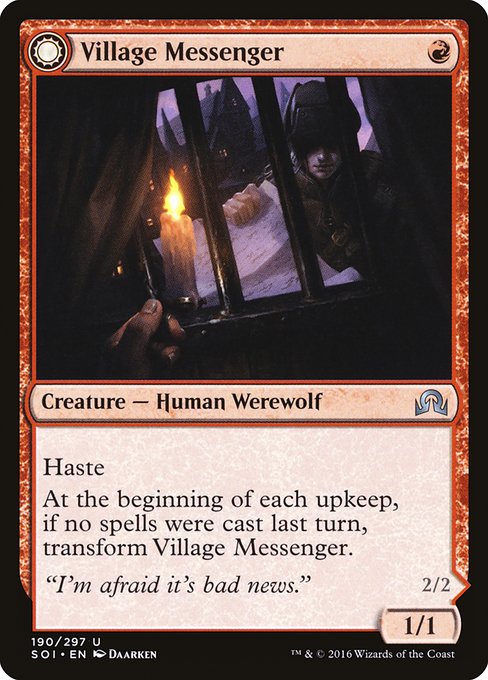 Village Messenger // Moonrise Intruder from Shadows over Innistrad