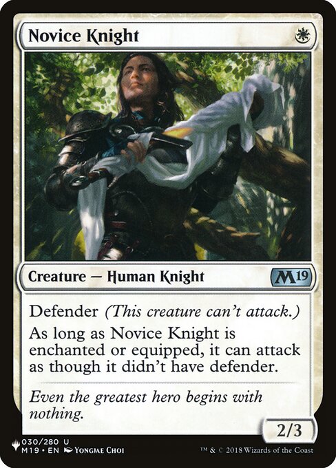 Novice Knight highlighted card art