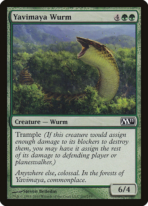 Yavimaya Wurm highlighted card art