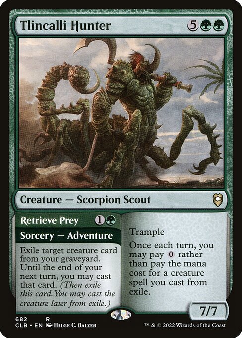 Tlincalli Hunter // Retrieve Prey highlighted card art