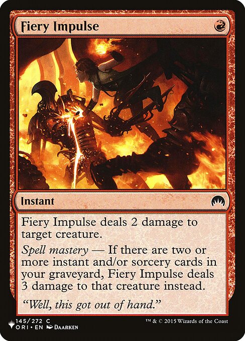 Fiery Impulse highlighted card art
