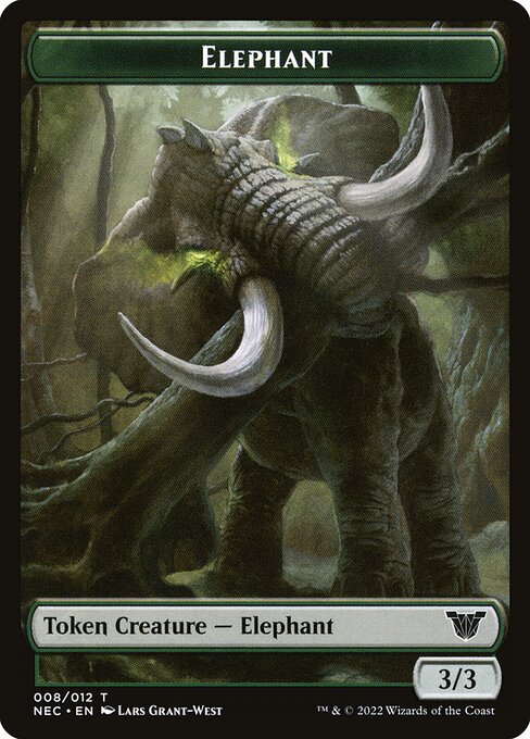 Elephant from Neon Dynasty Commander Tokens