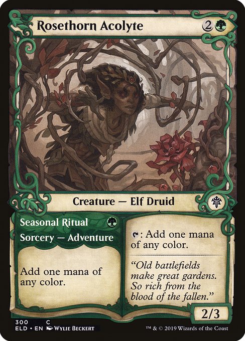 Rosethorn Acolyte // Seasonal Ritual from Throne of Eldraine