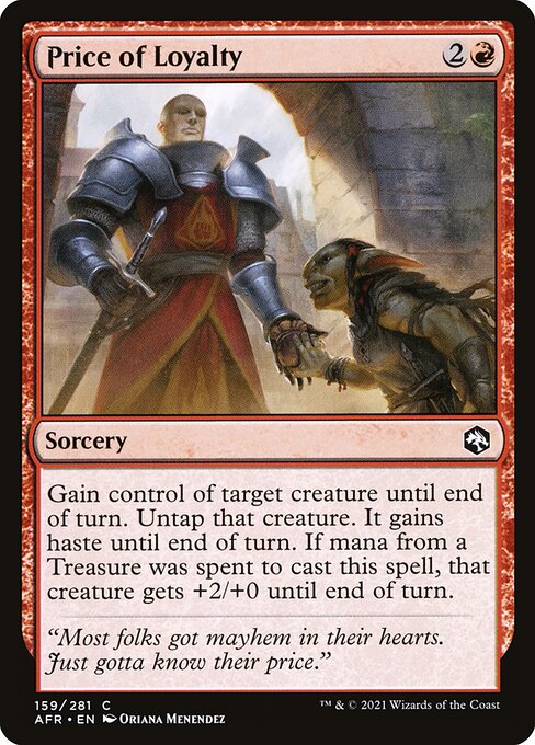 Price of Loyalty highlighted card art