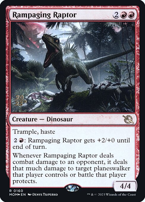 Rampaging Raptor from March of the Machine Promos