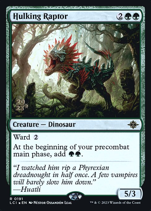 Hulking Raptor from The Lost Caverns of Ixalan Promos