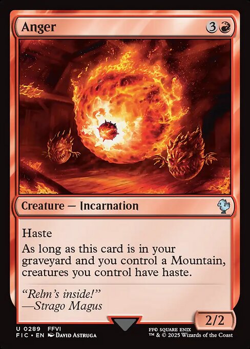 Anger highlighted card art
