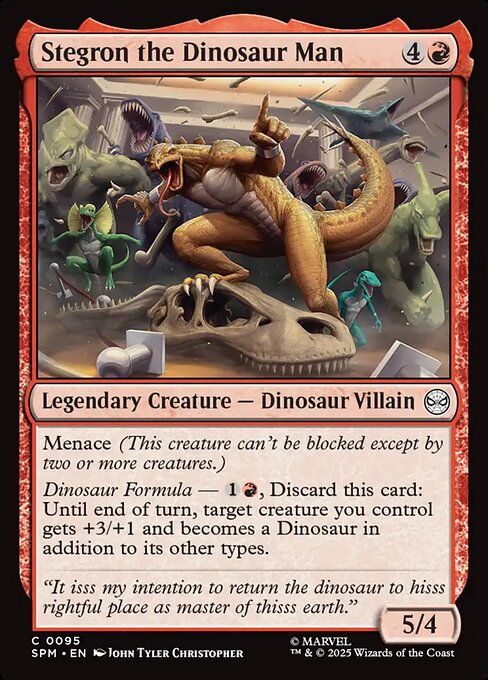 Stegron the Dinosaur Man highlighted card art
