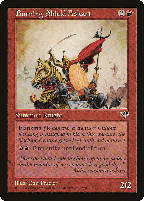 Burning Shield Askari highlighted card art