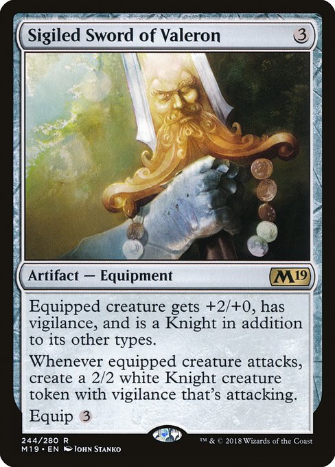 Sigiled Sword of Valeron from Core Set 2019