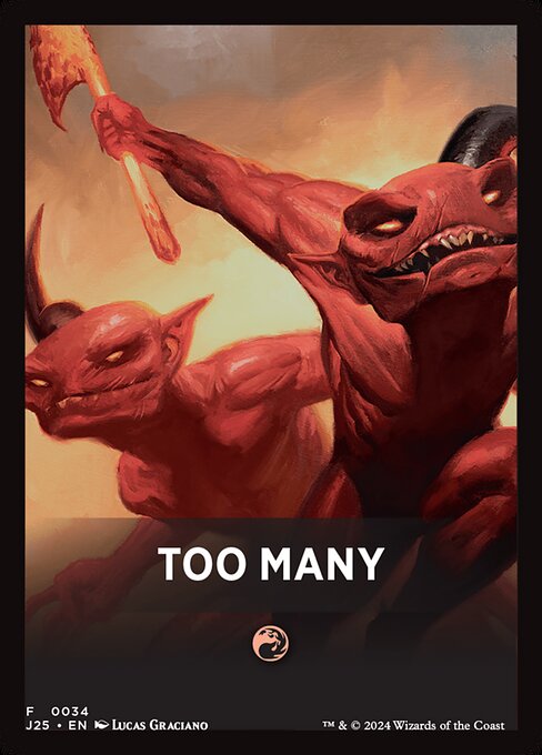 Too Many highlighted card art