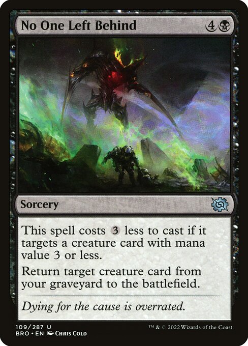 No One Left Behind highlighted card art