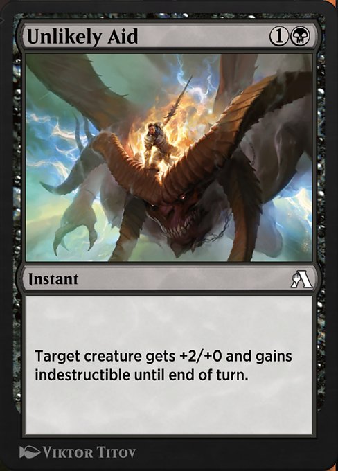 Unlikely Aid highlighted card art