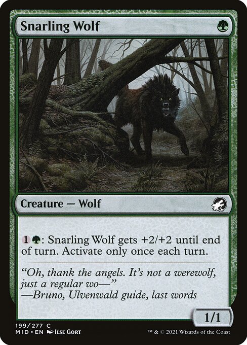 Snarling Wolf from Innistrad: Midnight Hunt