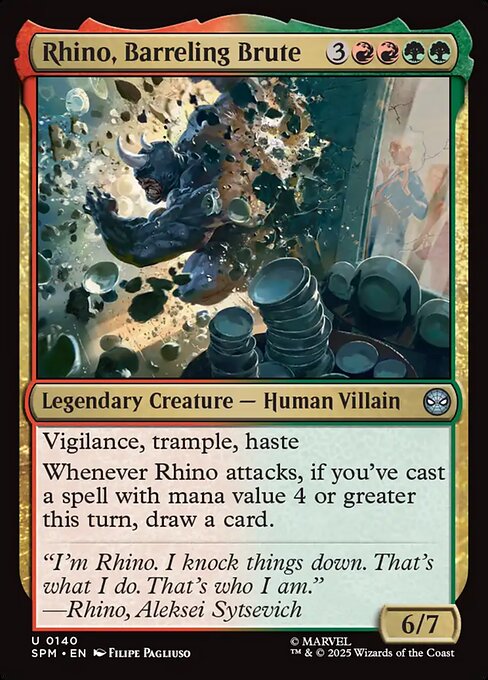 Rhino, Barreling Brute highlighted card art