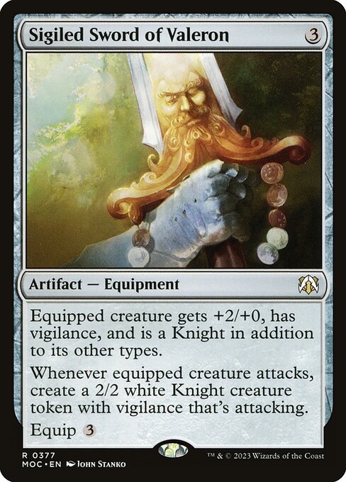 Sigiled Sword of Valeron highlighted card art