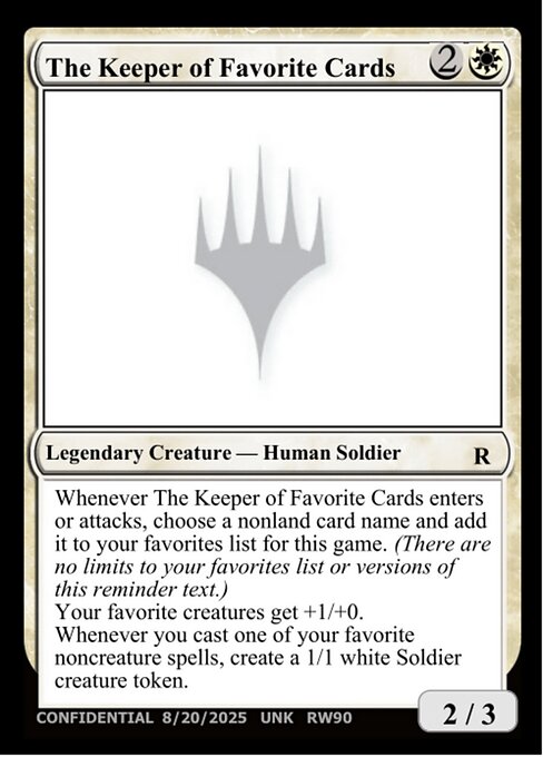 The Keeper of Favorite Cards from Unknown Event