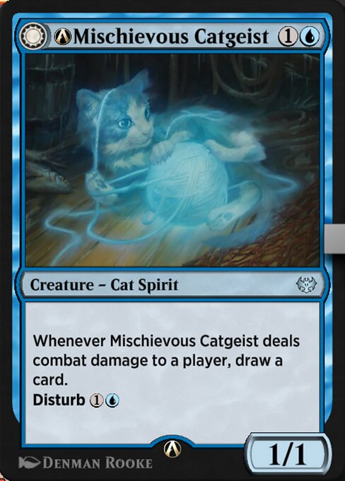 A-Mischievous Catgeist // A-Catlike Curiosity highlighted card art