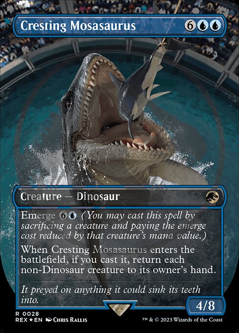 Cresting Mosasaurus highlighted card art