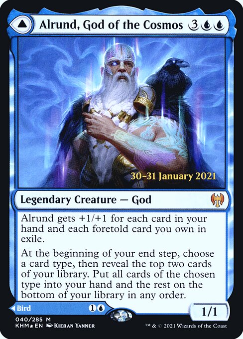 Alrund, God of the Cosmos // Hakka, Whispering Raven from Kaldheim Promos