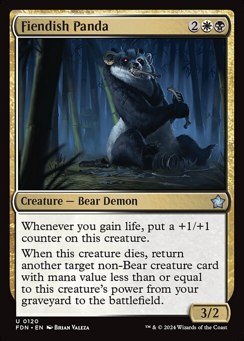 Fiendish Panda highlighted card art