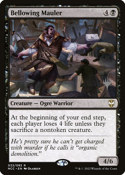 Bellowing Mauler from New Capenna Commander Promos