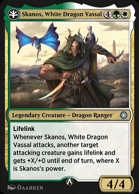 Skanos, White Dragon Vassal highlighted card art