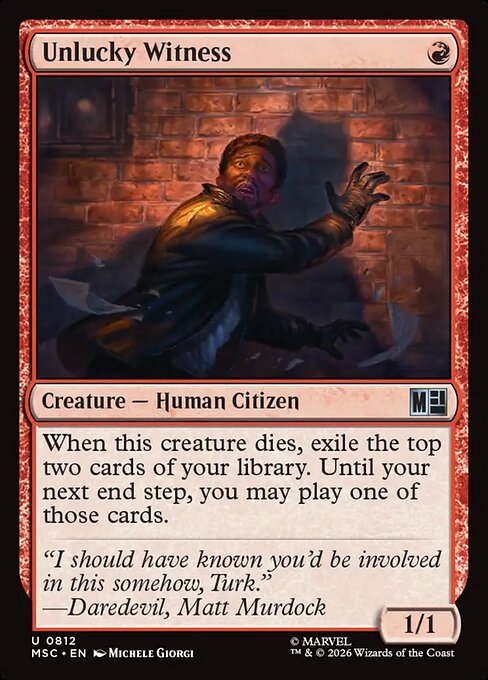 Unlucky Witness highlighted card art