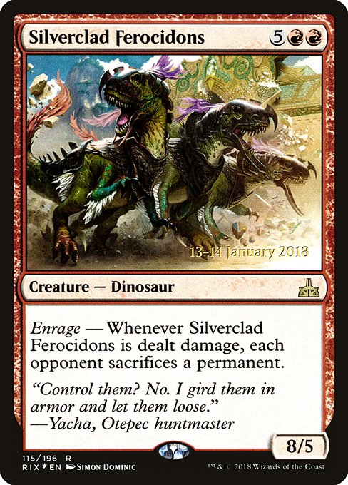 Silverclad Ferocidons from Rivals of Ixalan Promos