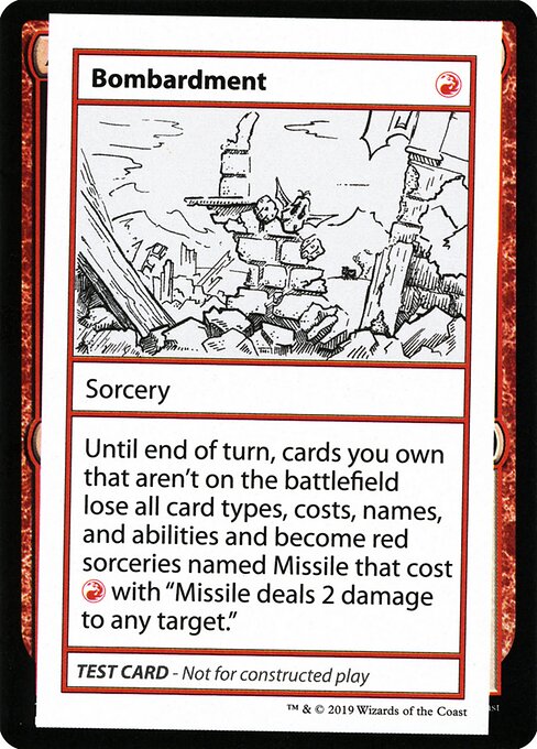 Bombardment highlighted card art
