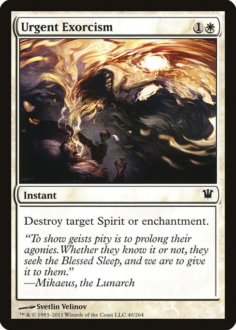 Urgent Exorcism highlighted card art