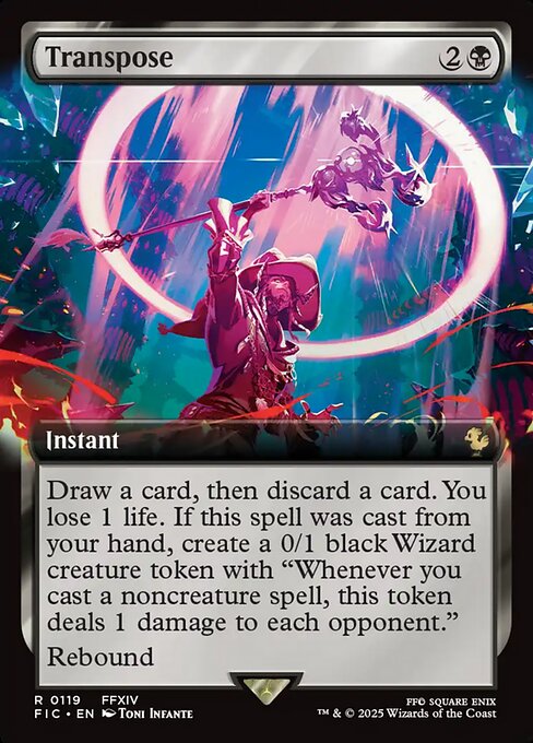 Transpose highlighted card art