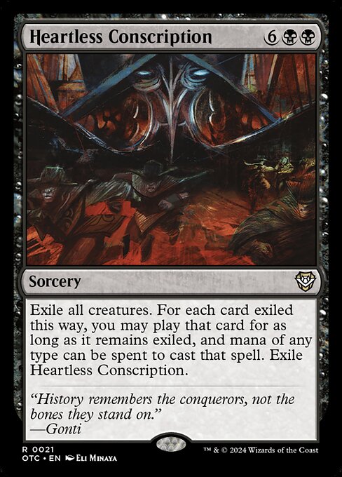 Heartless Conscription highlighted card art