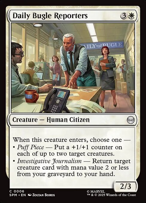 Daily Bugle Reporters highlighted card art