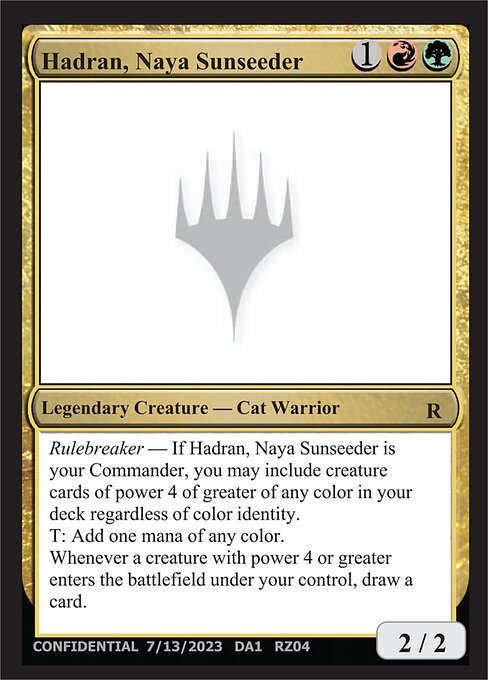 Hadran, Naya Sunseeder highlighted card art