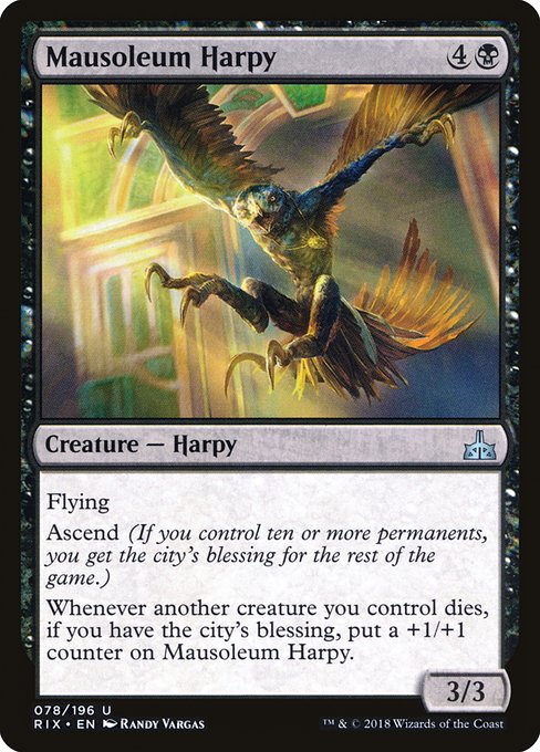 Mausoleum Harpy highlighted card art