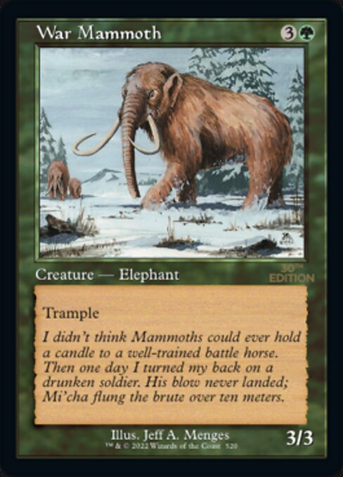 War Mammoth highlighted card art
