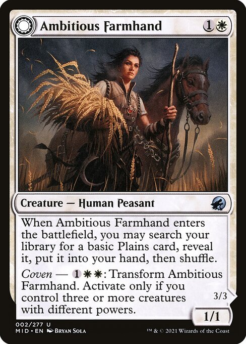 Ambitious Farmhand // Seasoned Cathar from Innistrad: Midnight Hunt
