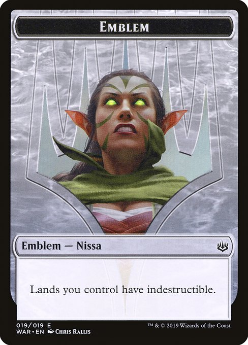 Nissa, Who Shakes the World Emblem highlighted card art