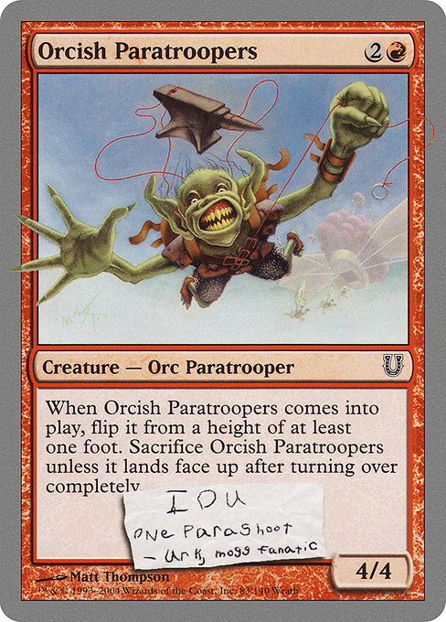 Orcish Paratroopers highlighted card art